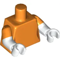 Torso, Dual Molded Arms, Dark Orange Sides Print, Orange Sleeves Pattern, White Arms and Hands