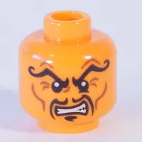 Minifig Head Nadakhan, Arched Curly Eyebrows, Moustache Fu Manchu, Clenched Teeth Print [Hollow Stud]