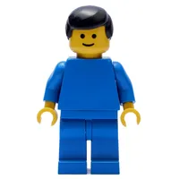 Man, Plain Blue, Black Hair