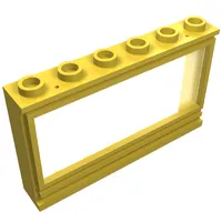 Window 1 x 6 x 3 Panorama with Glass and Hollow Studs