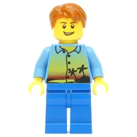 Medium Blue Torso, Blue Legs, Dark Orange Hair