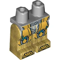 Hips and Pearl Gold Legs with Gold and Silver Nexo Armor, Knee Pads and Boots and Dark Azure Details Print