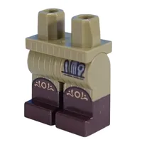 Hips with Olive Green Legs and Dark Brown Boots Pattern with Gold Stripes, Decorations, Silver Tools in Pocket print