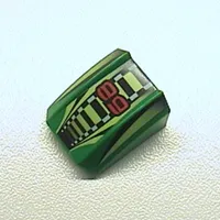 Slope Curved 2 x 2 with Lip, No Studs with '89', Lime/Black/White Stripes Print