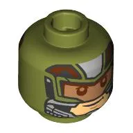 Minifig Head Joaquín Torres, Pilot Mask, Red Visor