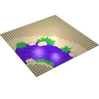 Baseplate 32 x 32 with 7-Stud Curve with River, Plants, and Rocks Print