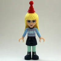 Stephanie - Christmas Sweater, Dark Blue Skirt