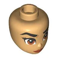 Minidoll Head, Thich Black Eyebrows, Stern, Brown Eyes, Dark Orange Lips