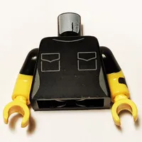 Torso, Dual Molded Arms, White Pockets, Watch Print, Black Sleeves Pattern, Yellow Arms and Hands