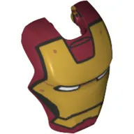Headwear Accessory Visor Top Hinge, Rounded with Gold Armor with Rivets Print (Iron Man)