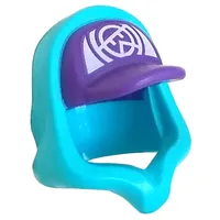 Hood over Cap Dark Purple, White Symbol Print