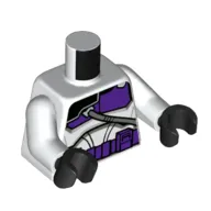 Torso Armor, Dark Purple Chest Plate and Utility Belt Print, White Arms, Black Hands