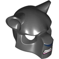 Mask Feline with Dark Blue Nose, Fangs and Gray Fur Print