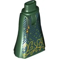 Minidoll Hips and Full Length Skirt with Laces, Gold Decorations, Dark Blue Plaid print