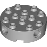 Brick Round 4 x 4 with 4 Side Pin Holes and Center Axle Hole