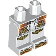 Hips and White Legs with Robe Ends, Orange, Silver Armor, Gold Knees and Toes Decorations, print