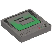 Tile 2 x 2 with Computer Monitor, White Power Switch Icon Print