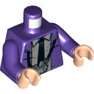 Torso Jacket, White Shirt, Black Tie, Ticket Machine Print (Knight Bus Conductor), Dark Purple Arms, Light Nougat Hands