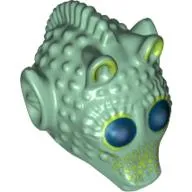 Minifig Head Special, Rodian with Light Green Patches and Dark Blue Eyes Print (Wald)