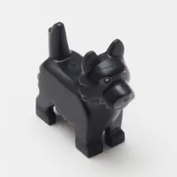 Animal, Dog, Terrier with Black Eyes and Nose on Gray Background