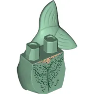 Tail, Mermaid Curved with Green and Gold Scales Print