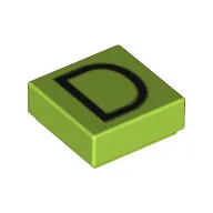 Tile 1 x 1 with letter Capital D Print