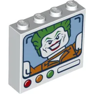 Brick 1 x 4 x 3 with TV Screen, Joker, Red, Orange, Green Button print