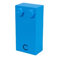 Braille Brick 2 x 4 with 2 Studs ⠉ and 'C' Print