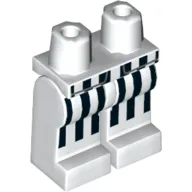 Hips and White Legs with Vertical Black Stripes Print