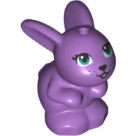 Animal, Rabbit / Bunny, Baby Sitting with Blue Eyes and Black Nose Print
