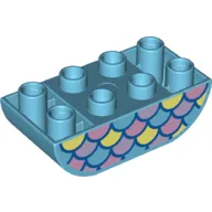 Duplo Brick 2 x 4 Curved Bottom with Fish Scales Print