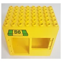 Duplo Building 6 x 8 x 6 with Front Door and Window and Rear Double Door Openings, with '56' Awning Print