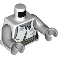 Torso Torn Dress with Dark Tan Waist Band Print (Zombie Bride), Light Bluish Gray Arms and Hands