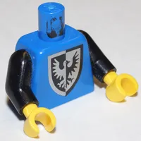 Torso Black Falcon with Rounder Bottomed Shield Print, Black Arms, Yellow Hands