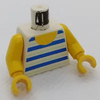 Torso, Vest with Horizontal Blue/White Stripes Print, Yellow Arms and Hands