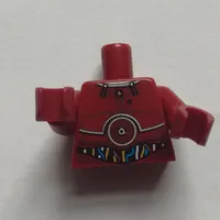 Torso Metal Panels and White, Blue, and Gold Wires Print (TC-4), Dark Red Arms and Hands