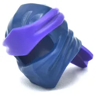 Wrap with Long Back Knot, Dark Purple Band Pattern