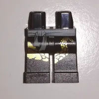 Hips and Black Legs with Gray Belt and Black Markings and Gold Dragon Tail Print