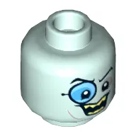 Minifig Head Penguin, Monocle, Eyebrows, Gray around Eyes, Open Smile with Sharp Teeth Print