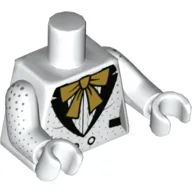 Torso Tuxedo, Gold Bow Tie, Silver Speckles Print, White Arms and Hands