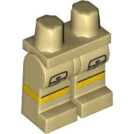 Hips and Tan Legs with Cargo Pockets Front and Yellow Stripes with Black Line Print