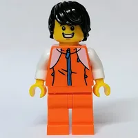 Orange Torso, Orange Legs, Black Hair