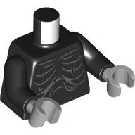Torso, Dark Bluish Grey Creases, Spine on Back print, Black Arms, Light Bluish Gray Hands