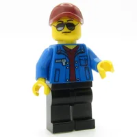 Race Official, Blue Torso, Black Blue Legs, Dark Red Cap