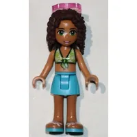 Andrea - Lime Bikini, Medium Azure Skirt