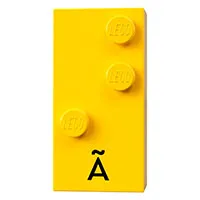 Braille Brick 2 x 4 with 3 Studs ⠜ and 'Ã' print