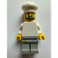 Chef - White Torso, Light Gray Legs, Paint Spots