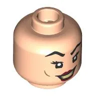 Minifig Head Bellatrix Lestrange, High Eyebrows, Evil Grin / Annoyed Print