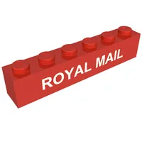 Brick 1 x 6 with White 'ROYAL MAIL' print