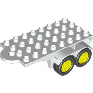Duplo Trailer Flatbed 4 x 8 with Hook and 4 Vibrant Yellow Wheels